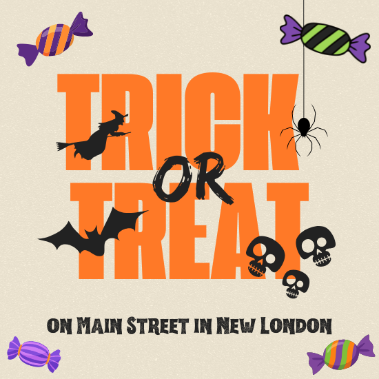 tick or treat logo for New London