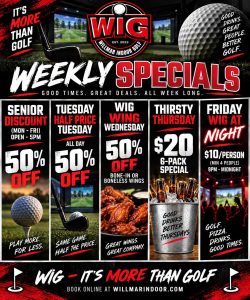 Weekly Specials at Willmar Indoor Golf
