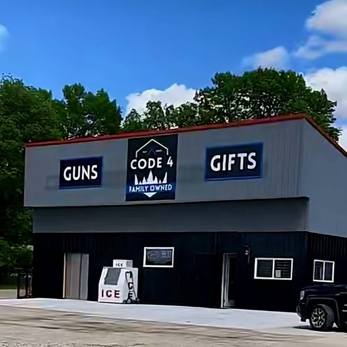front of Code 4 Guns & Gifts store