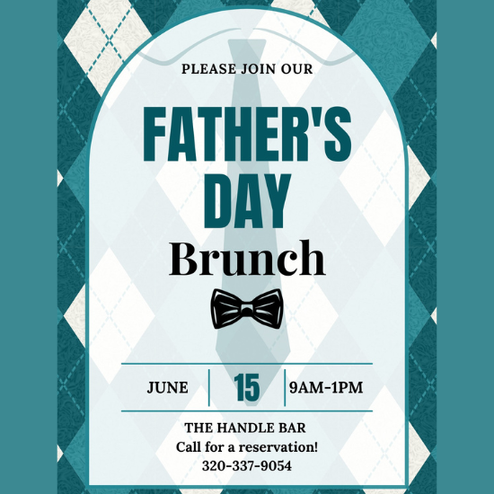 poster with details for Father's Day Brunch at The Handle Bar