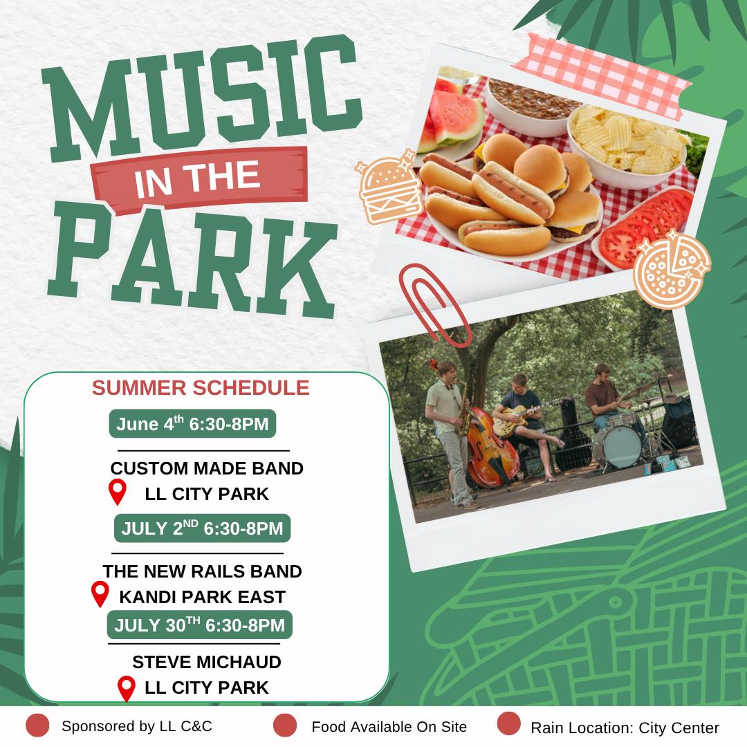 poster of Music in the Park in Lake Lillian with 2025 schedule