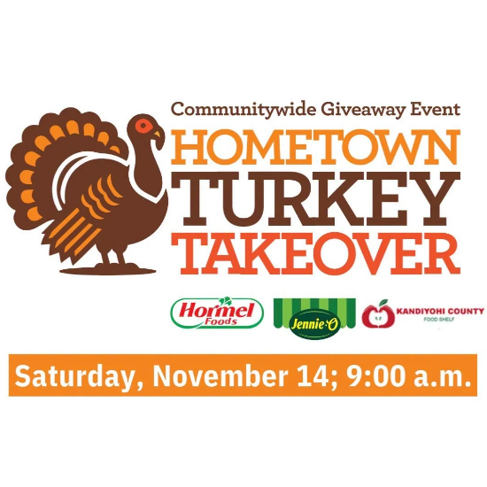 hometown turkey takeover logo and date