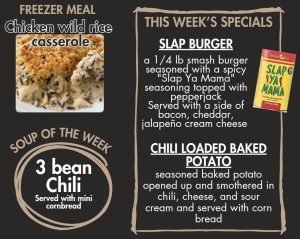 Lunch Box Cafe specials for week of Oct 20