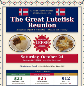 details for the great lutefisk reunion plus images of the food