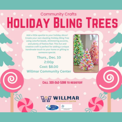 details for the holiday bling trees community craft