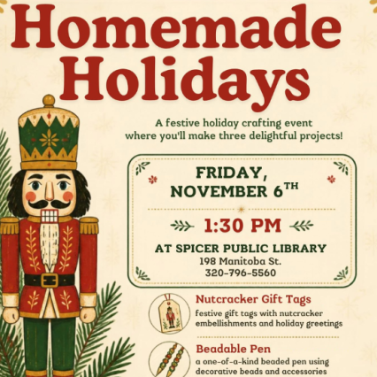 a flyer with a nutcracker on it along with details for Homemade Holidays event